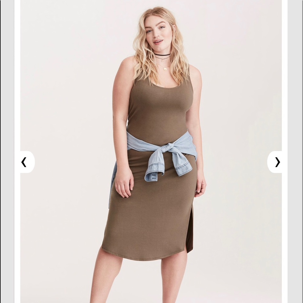 Torrid Jersey knit dress (Olive Green)